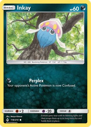Image of Inkay 118/214  - Reverse Holofoil SM  Unbroken Bonds - Common