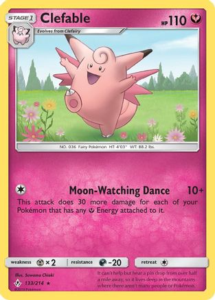 Image of Clefable 133/214  - Reverse Holofoil SM  Unbroken Bonds - Rare