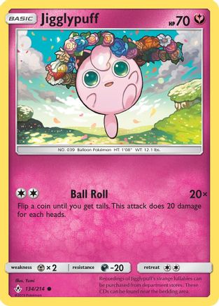 Image of Jigglypuff 134/214  SM  Unbroken Bonds - Common