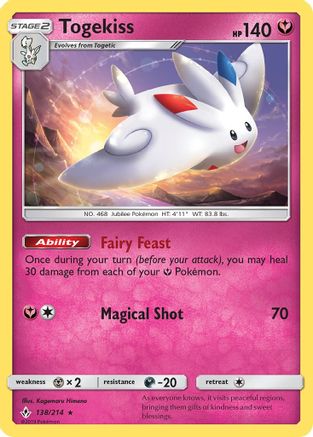 Image of Togekiss 138/214  - Holofoil SM  Unbroken Bonds - Holo Rare