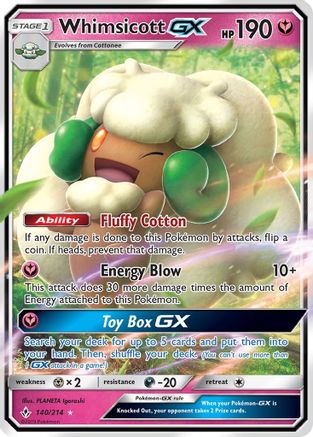 Image of Whimsicott GX 140/214  - Holofoil SM  Unbroken Bonds - Ultra Rare