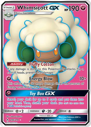 Image of Whimsicott GX (Full Art) 206/214  - Holofoil SM  Unbroken Bonds - Ultra Rare