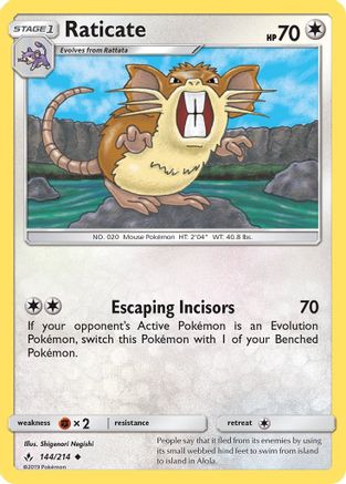 Image of Raticate 144  SM  Unbroken Bonds - Uncommon