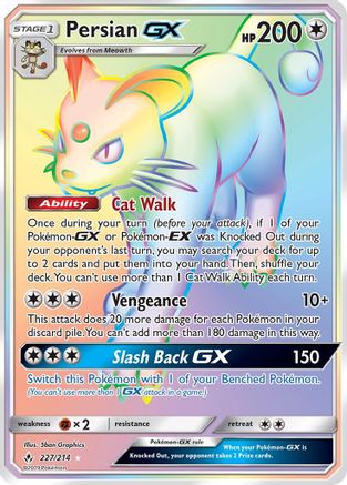 Image of Persian GX (Secret) 227  - Holofoil SM  Unbroken Bonds - Secret Rare
