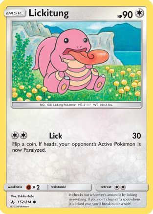 Image of Lickitung 152/214  - Reverse Holofoil SM  Unbroken Bonds - Common