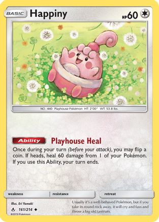 Image of Happiny 161/214  SM  Unbroken Bonds - Uncommon