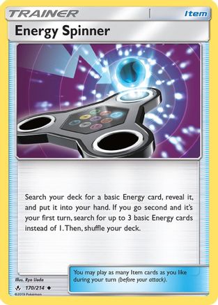 Image of Energy Spinner 170/214  - Reverse Holofoil SM  Unbroken Bonds - Uncommon