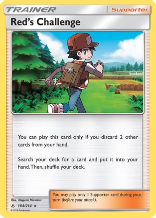 Image of Red's Challenge 184/214  - Reverse Holofoil SM  Unbroken Bonds - Holo Rare