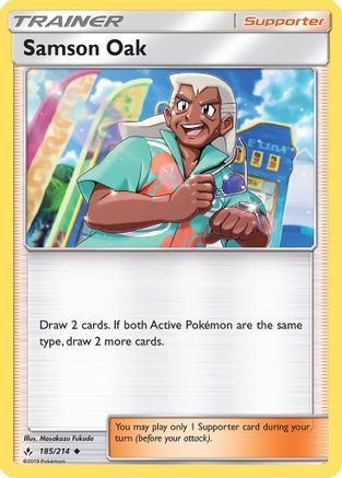 Image of Samson Oak 185  - Reverse Holofoil SM  Unbroken Bonds - Uncommon