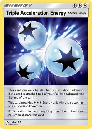Image of Triple Acceleration Energy 190/214  - Reverse Holofoil SM  Unbroken Bonds - Uncommon