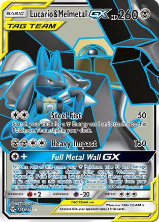 Image of Lucario & Melmetal GX (Full Art) 203  - Holofoil SM  Unbroken Bonds - Ultra Rare