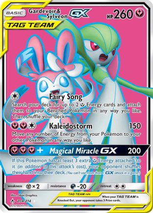 Image of Gardevoir & Sylveon GX (204) (Full Art) 204/214  - Holofoil SM  Unbroken Bonds - Ultra Rare