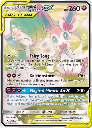 Image of Gardevoir & Sylveon GX (205) (Alternate Full Art) 205  - Holofoil SM  Unbroken Bonds - Ultra Rare