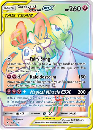 Image of Gardevoir & Sylveon GX (Secret) 225  - Holofoil SM  Unbroken Bonds - Secret Rare