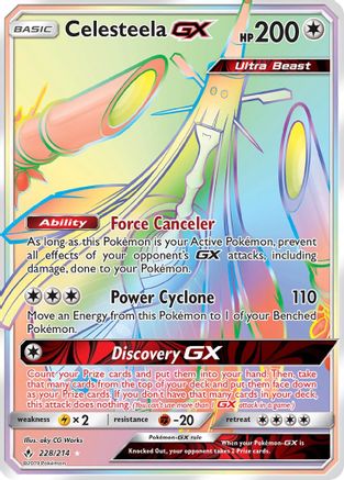 Image of Celesteela GX (Secret) 228  - Holofoil SM  Unbroken Bonds - Secret Rare