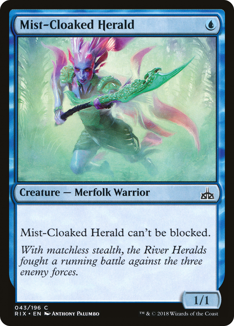 Image of Mist-Cloaked Herald (RIX-043) - Rivals of Ixalan Foil