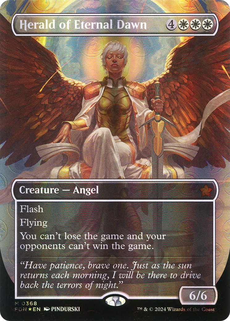 Image of Herald of Eternal Dawn (Borderless) (Mana Foil) (FDN-368) - Foundations (Borderless) Foil