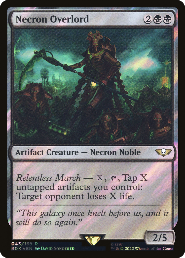 Image of Necron Overlord (Surge Foil) (40K-043) - Warhammer 40,000 Commander Foil