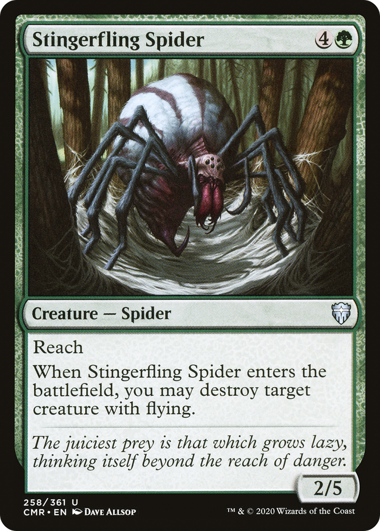 Image of Stingerfling Spider (CMR-258) - Commander Legends Foil