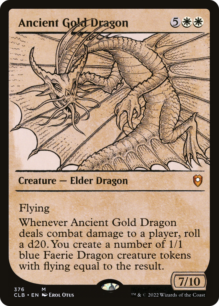 Image of Ancient Gold Dragon (Showcase) (CLB-376) - Commander Legends: Battle for Baldur's Gate: (Showcase) Foil