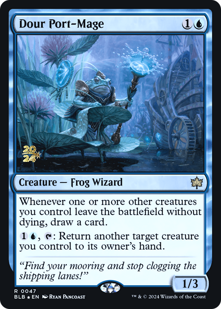Image of Dour Port-Mage (PRE-047) - Bloomburrow Promos Foil