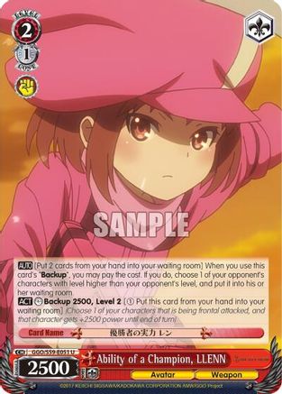 Image of Ability of a Champion, LLENN (GGO/S59-E051 U) - Gun Gale Online