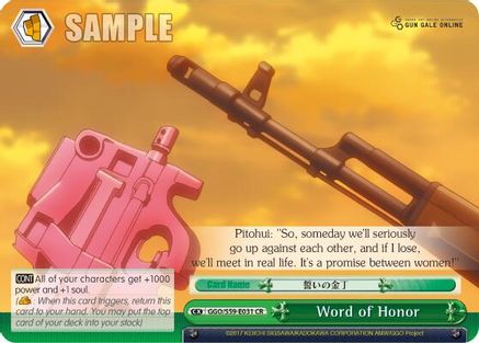 Image of Word of Honor (GGO/S59-E031 CR) - SAO Alternative–Gun Gale Online