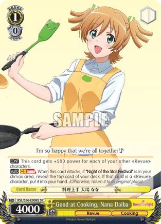 Image of Good at Cooking, Nana Daiba (SR) (RSL/S56-E008S SR) - Revue Starlight