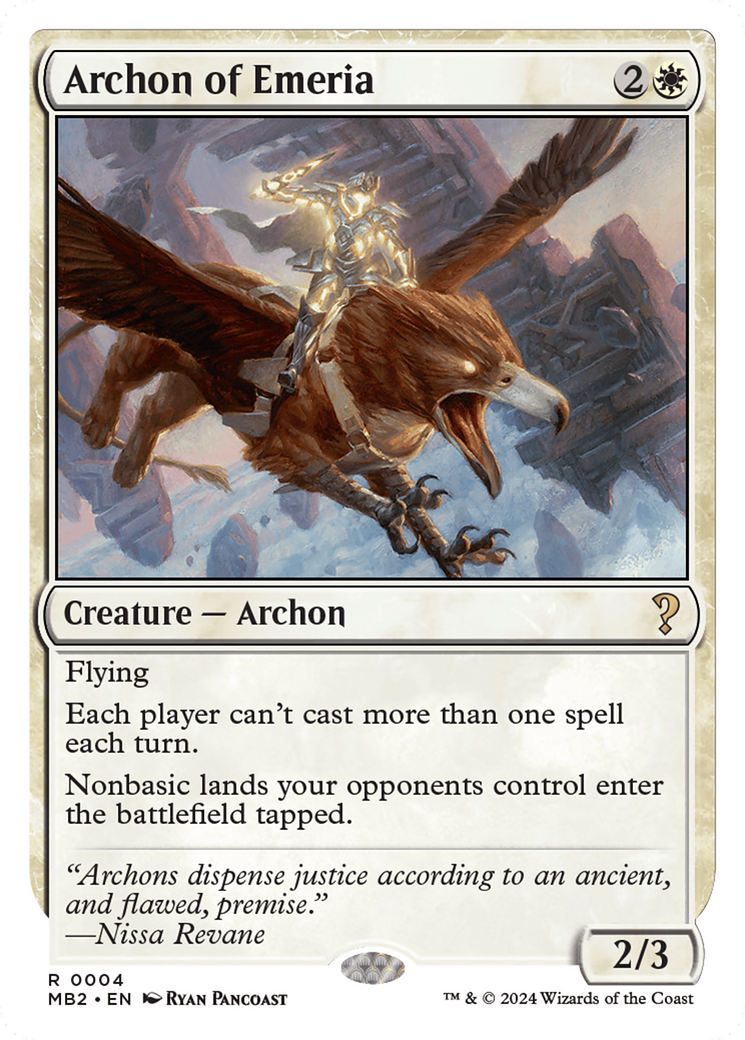 Image of Archon of Emeria (White Border) (MB2-004) - Mystery Booster 2