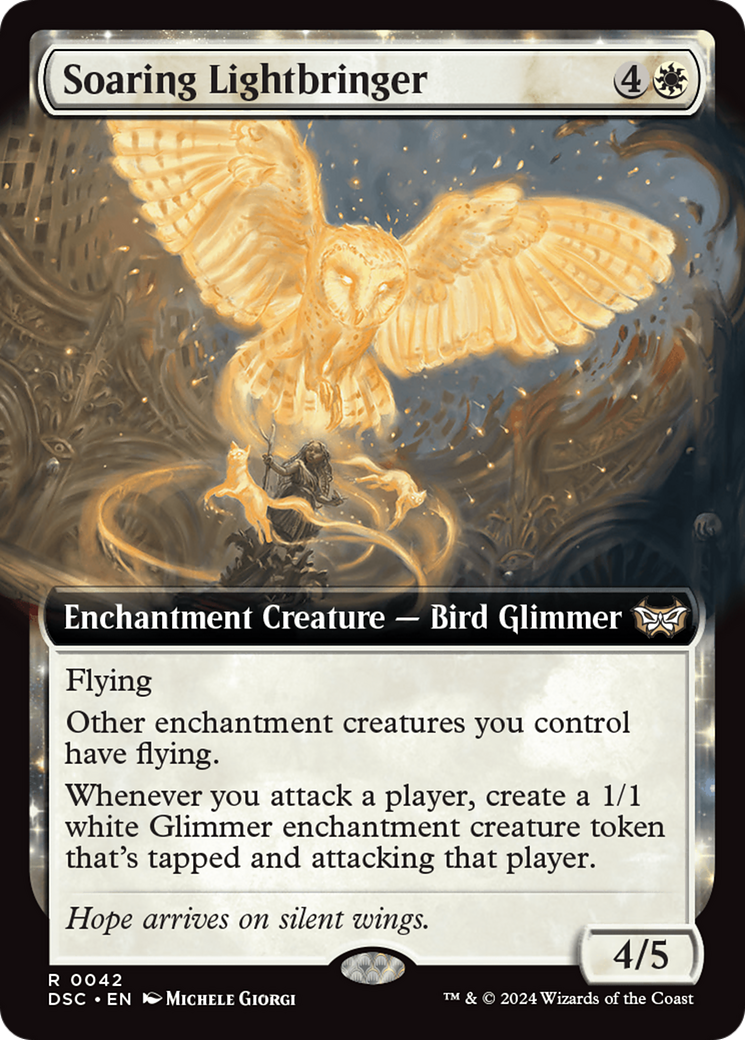 Image of Soaring Lightbringer (Extended Art) (DSC-042) - Duskmourn: House of Horror Commander: (Extended Art, enchantment)