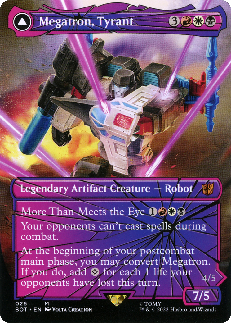 Image of Megatron, Tyrant (Shattered Glass) (BOT-026) - Transformers: (convertdfc, shatteredglass) (Borderless) Foil