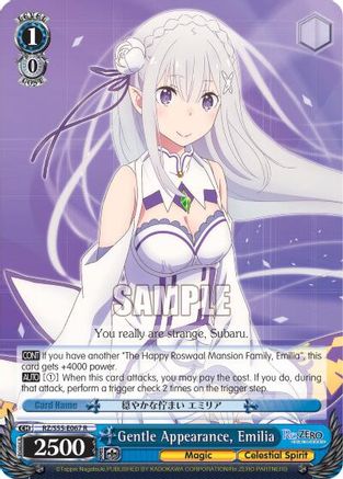 Image of Gentle Appearance, Emilia (RZ/S55-E067 R) - Re:ZERO Vol.2