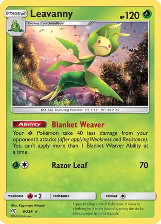 Image of Leavanny 009/236  - Reverse Holofoil SM  Unified Minds - Rare