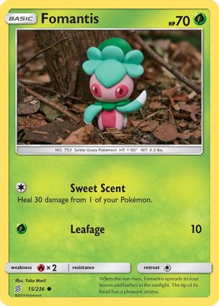 Image of Fomantis 015/236  - Reverse Holofoil SM  Unified Minds - Common