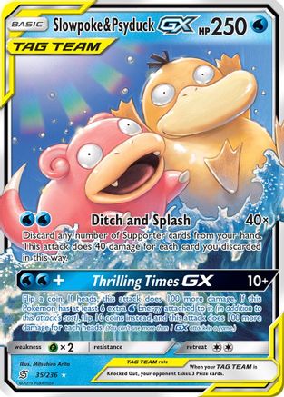 Image of Slowpoke & Psyduck GX 035/236  - Holofoil SM  Unified Minds - Ultra Rare