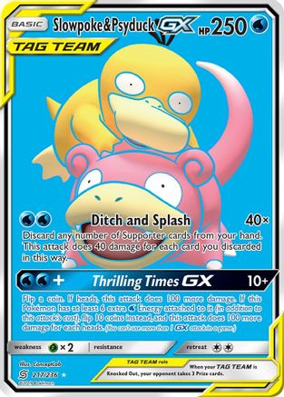 Image of Slowpoke & Psyduck GX (Full Art) 217  - Holofoil SM  Unified Minds - Ultra Rare