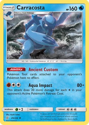 Image of Carracosta 045/236  - Reverse Holofoil SM  Unified Minds - Uncommon