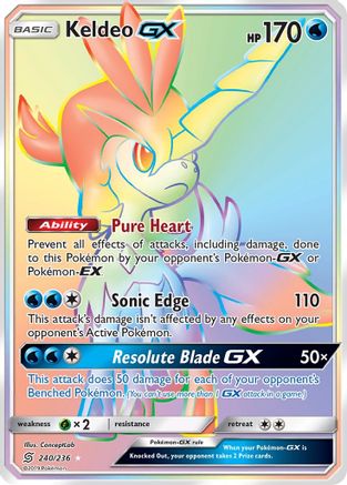 Image of Keldeo GX (Secret) 240  - Holofoil SM  Unified Minds - Secret Rare