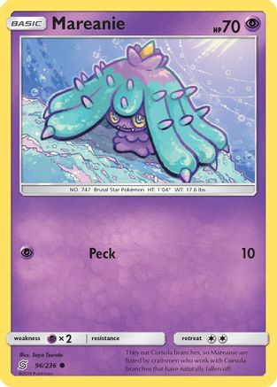 Image of Mareanie 096/236  - Reverse Holofoil SM  Unified Minds - Common