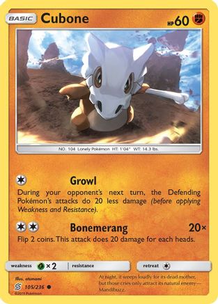 Image of Cubone 105/236  SM  Unified Minds - Common