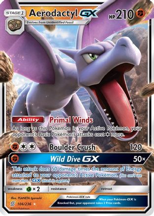 Image of Aerodactyl GX 106/236  - Holofoil SM  Unified Minds - Ultra Rare