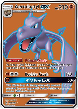 Image of Aerodactyl GX (Full Art) 224  - Holofoil SM  Unified Minds - Ultra Rare