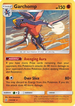 Image of Garchomp 114/236  - Holofoil SM  Unified Minds - Holo Rare