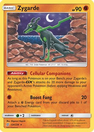 Image of Zygarde 124/236  - Reverse Holofoil SM  Unified Minds - Rare