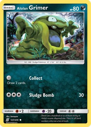 Image of Alolan Grimer 127/236  - Reverse Holofoil SM  Unified Minds - Common