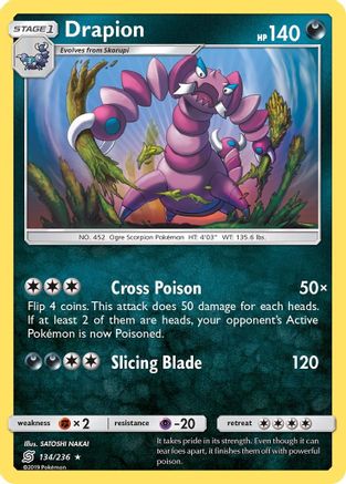 Image of Drapion 134  SM  Unified Minds - Rare