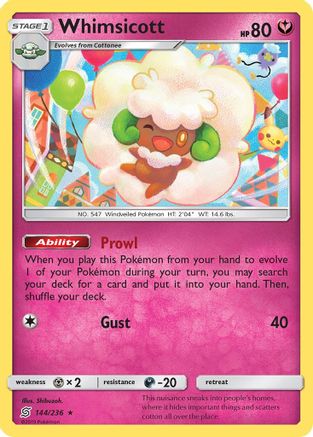 Image of Whimsicott 144/236  SM  Unified Minds - Rare