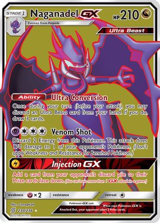 Image of Naganadel GX (Full Art) 230  - Holofoil SM  Unified Minds - Ultra Rare