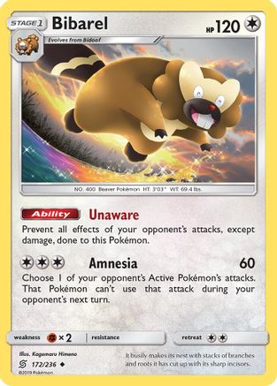 Image of Bibarel 172  SM  Unified Minds - Uncommon