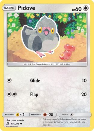Image of Pidove 174/236  - Reverse Holofoil SM  Unified Minds - Common